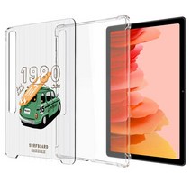 보이아 갤럭시탭 S8플러스 / S7 FE / S7 플러스 투명 범퍼 케이스, 1번/1980 서프보드