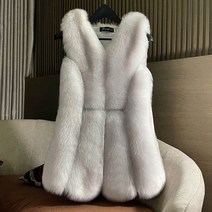 메쉬 레드 젊은 페이크 퍼 베스트 여자 하프폭스 모피코트 베스트 조끼 겨울 브이넥 모피 밍크코트 재킷