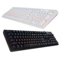 ABKO K515 축교환 측면 RGB 라이팅 이중사출 게이밍 기계식 키보드 (블랙/화이트-청축 적축 갈축), 화이트-갈축