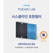 시스클라인 메인필터(ZnO 산화아연 항균 H13등급헤파 + 활성탄 탈취필터)