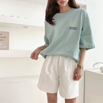 커플룩 바캉스 프린팅 여름 오버핏 반팔티 3컬러