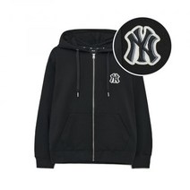 MLB 베이직 미디움로고 후드 집업 NY Black