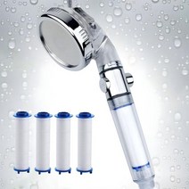 원터치 3단 수압조절 파워수압 녹물 제거 필터샤워기 필터 4개세트 N202, 1개
