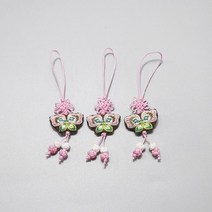 전통매듭나비 2.5cm×11cm 분홍 전통공예 장신구줄전통소품 노리프렌즈 만들기재료 전통꾸미기