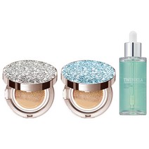 [쿠션15g+쿠션15g+앰플50ml] 2+1 트윙클라 앰플 + 미스트 쿠션 21호 23호 [건성 피부 추천 쿠션], 1개, 실버다이아글리터17호+아쿠아마린17호(건성)+앰플