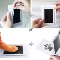 강아지 발도장 스탬프 셀프 고양이 손도장 기념일 선물, 2개, 핑크