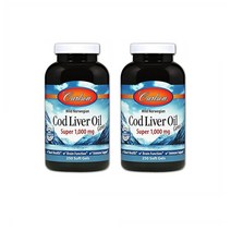 칼슨 랩스 Carlson Cod Liver Oil 코드 리버 오일 젬스 대구간유 슈퍼 1000mg 250소프트젤 2팩, 250개입, 2개