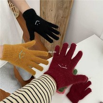 니트 장갑 스마일 따뜻한 커플 글로브