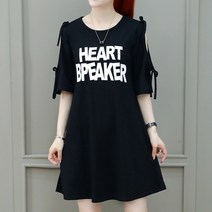 도오빠 리보하SA 여성 반팔 티셔츠 라운드넥 롱 반팔티 미니 원피스 3XL 여자반팔티셔츠 여름 의류