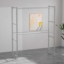 세탁소 행거랙 옷걸이 의상실 철제 의류창고 업소용, 블랙 (무광)200x50x200(3단)