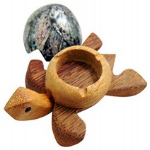 Westman Works Sea Turtle Ashtray with Shell and Wooden Base Sealife Home Decoration 5 Inch, 1