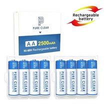 퓨어클리어 AA 2500mAh 8알 케이스포함 충전지 건전지 배터리, 퓨어클리어 AA 2500mAh 8알 (케이스포함)