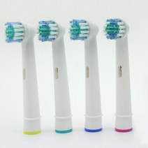 호환 Oral-B 전동 칫솔용 브러시 헤드 4x 개 어드밴스 파워/프로 헬스/트라이엄프/3D 엑셀/활력 정밀 클린, 단일옵션