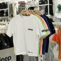 지프키즈[인천점] 지프키즈의 시그니처 스몰지프 로고에 등판 그래픽 프린팅 포인트로 가볍게 입기 좋은 ***스몰지프 등판 그래픽 반팔티***