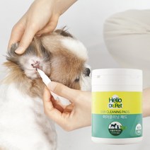 헬로우닥터펫 강아지 고양이 귀세정제 패드 눈물지우개 패드 2개 식물유래성분 40매 외출용, 아이클리닝패드