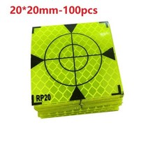 코사스 프리즘 시트 토탈 스테이션 부품 반사 스티커 60mm 20mm 테이프 타겟 조사 형광 탈라 100 개, 01 green 20x20mm
