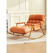 원목 흔들 의자 리클라이너 북유럽 까페 2인용, 사파이어 블루