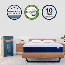 Sleep Innovations Shiloh 14-inch Memory Foam Mattress Bed in a Box Made in The USA 10-Year Warrant, 1, White