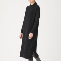 무인양품 MUJI 여성 목이 편한 리브 모크넥 원피스 W9AA876