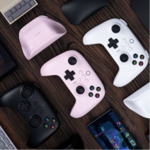 최신 8bitdo 얼티메이트 컨트롤러 2.4G버전 블루투스 조이패드 게임패드 충전독 포함, 화이트