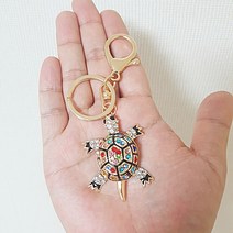 다잇홈데코 열쇠고리 키링 큐빅키홀더 부엉이 코끼리 거북이키홀더 악세사리 장식, 15.알록달록거북이키링