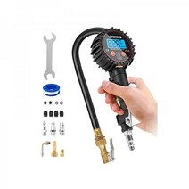 타이어 압력 게이지 디지털 공기 압축기 팽창기 부착 250 PSI 에어 척 고무 호스 및 빠른 연결 커플러 포함 자동차 오토바이 자전거 트럭용 0 1 디스플레이 해상도, Red