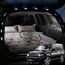 SUNCARMAT 랜드로버 디스커버리4 스웨이드 에어매트 트렁크 바닥 매트 자동충전 차량용 차박 캠핑 튜닝, 2인용, 브라운