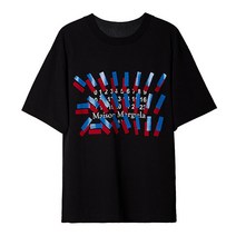 럭셔리에비뉴 럭셔리에비뉴 (메종 마르지엘라) S29GC0297 S23935 855 테이프 프린트 오버사이즈 티셔츠 (P001417707)
