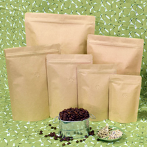 홍진포장 크라프트 지퍼스탠드 스탠딩지퍼백 100장 사이즈 6종 (밸브 부착 선택), 20x27 원두500g (원두용 밸브 부착)