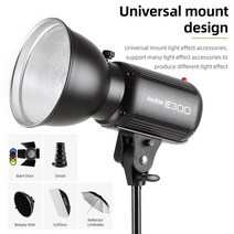 카메라 LED 플래시 후레쉬 Godox-E300 300W 사진 스튜디오 스트로브 플래시 라이트, 02 220V