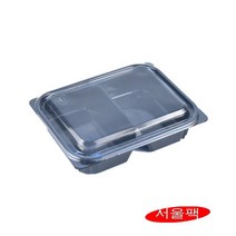 일회용용기 IP(AJ)212-2 블랙용기 2칸반찬용기 샐러드용기 600세트