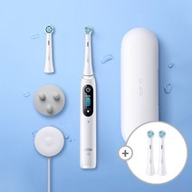 오랄비 iO8 전동칫솔 화이트 알라바스터 핸들1+리필모4+충전기+충전케이스 1005675, iO8+젠틀케어4입[Q036][Q043]