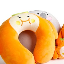 선물고팡 귀여운 목베개 캐릭터베개 목쿠션 넥필로우 여행용목베개 국내제작 고팡패밀리, 라팡(오렌지)