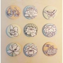 문화가게 민화도안 민화그림 브로치만들기 (50mm), 1번 봉황