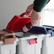사무실 업소용 분리수거 밀폐형 휴지통 업소용휴지통, 레드 60L