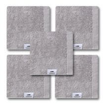 라임데일리 오가닉 호텔수건 40수 코마사 200g 5P, 실버, 5개