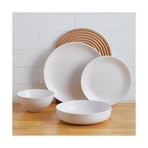 스톤레인 로렌 스톤웨어 디너웨어 세트 4인용 16개 서비스 오프화이트, Off-White, 16-Piece Service for 4