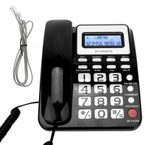 Telefono 빈티지 유선 전화 스피커 음성 디스플레이 계산 홈 오피스 호텔 데스크, 검은색