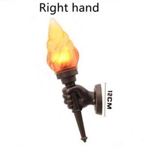 실내불멍 로프트 토치 불꽃 벽 램프 집 장식용 섬 주방 조명 빈티지 거실 침실용, 3.Right hand lamp - With bulbs