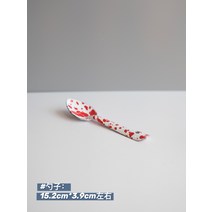 본차이나 레드 빈티지 에나멜 컵 법랑컵 머그 식기세트, 스팟 레드 스푼