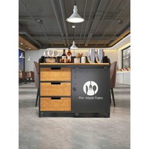 카페셀프바 분리수거대 셀프 테이크아웃 퇴식구 수거, 슬라이드 레일  70x40x90(블랙)