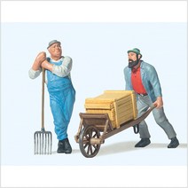 Preiser 45020 디오라마 미니어처 농부 작업자 2명 세트 사람 피규어 모형1:22.5 사이즈