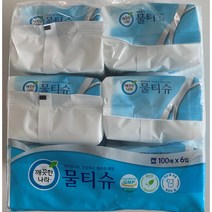 깨끗한나라 물티슈 캡형 100매 x 6입, 1개