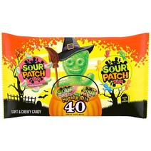 사워패치 키즈 오리지널 & 수박 할로윈 캔디 40개입 517g 1 팩 SOUR PATCH KIDS Halloween Spooky Mix