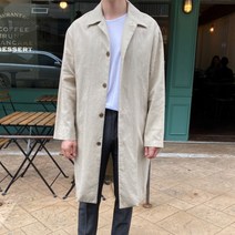 리틀헤이즐 린넨 싱글 루즈핏 롱코트 봄가을 코트
