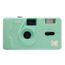 일회용카메라 필름카메라 입문용 코닥 필름 카메라용 레트로 수동 필름 카메라 카메라 플래시 기능 반복성이 있는 일회용 필름 필름 기계, m35 민트 그린