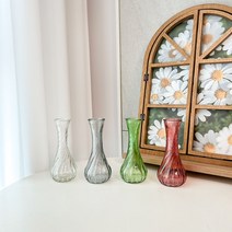 차렌시아 미니 호리 화병 호리병 모양 (4 color) 인테리어 오브제 소품 글라스 유리 꽃병, 투명