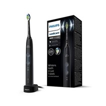 필립스 PHILIPS HX6839/28 소닉케어 프로텍티브클린 4500 전동 칫솔 - 2가지 청소 프로그램 압력 조절 타이머 및 여행용 케이스가 포함된 음파 화이트 150463, Black