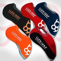 루체골프 낱개 아이언커버 네오플렌 아이언커버 50대 60대 남성 여성 아빠 엄마 생일 생신 부모님 선물 골프 용품, 오렌지