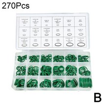 오링 범용 자동차 HNBR O 링 수리 도구 고무 냉매 세트 18 개 크기 270 개580435, 270pcs green
